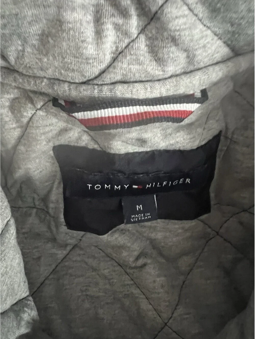Tommy Hilfiger Womens Medium Navy Red Quilted Zip Jacket spring fall